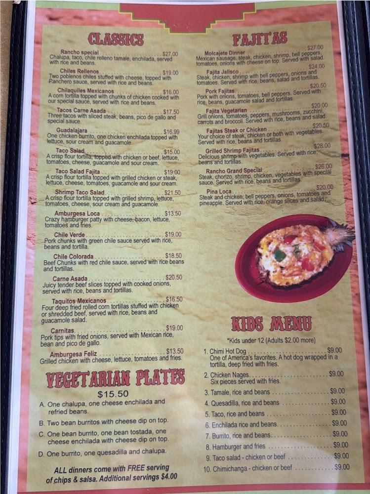 Rancho Grande Menu image 4